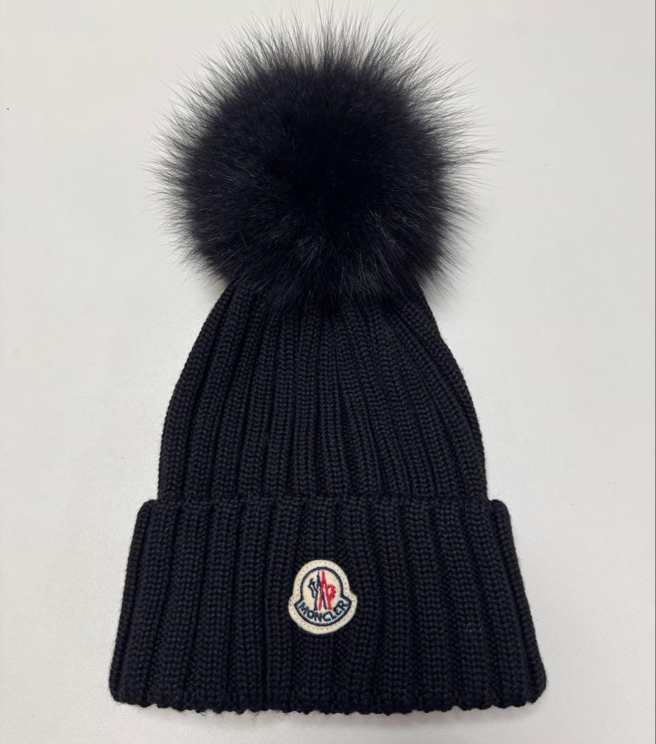モンクレール　ニット帽　ブラック　美品 MONCLER（モンクレール） 【並行輸入品】モンクレール ニットキャップ