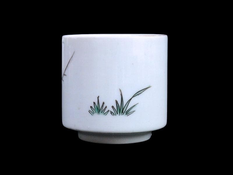 古伊万里　色絵　牡丹の図　猪口　のぞき　C099AS-fbub