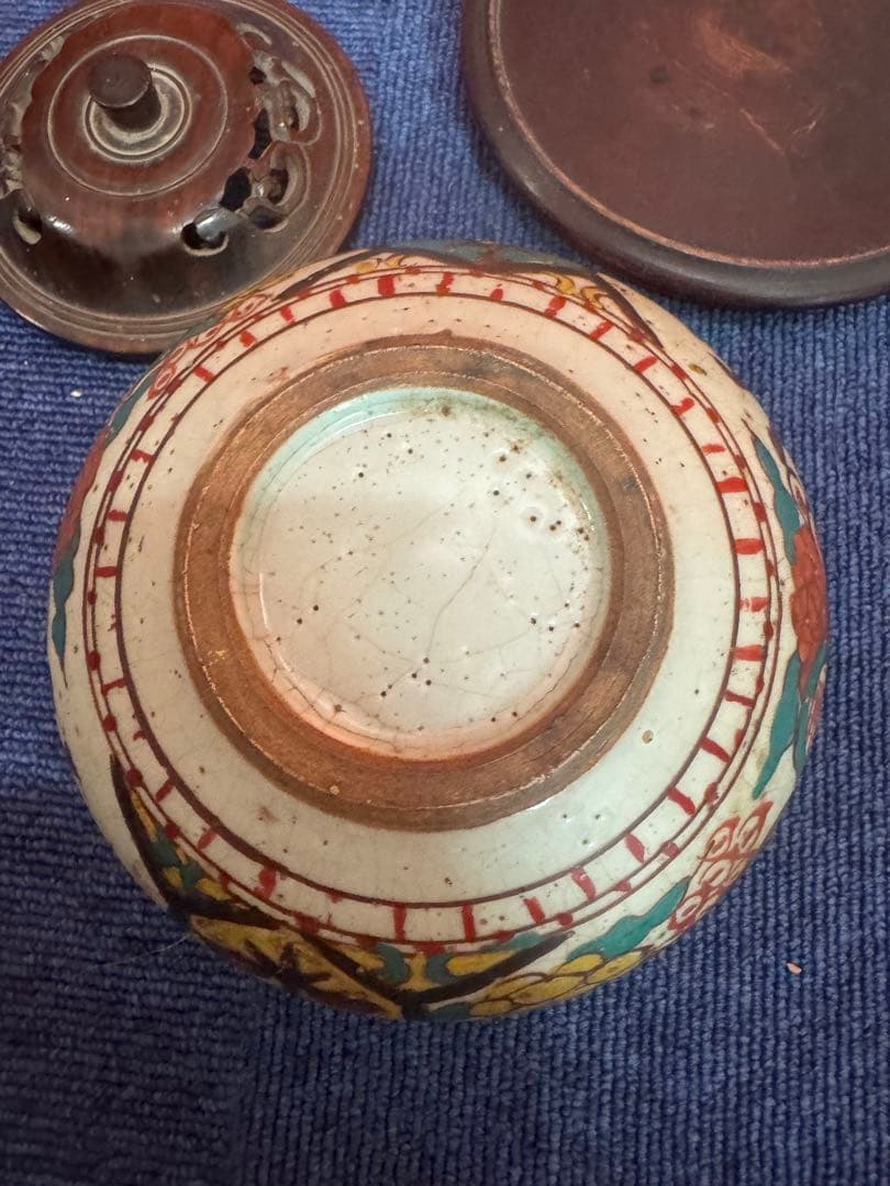 1678 中国骨董 呉須赤絵 香炉 時代物