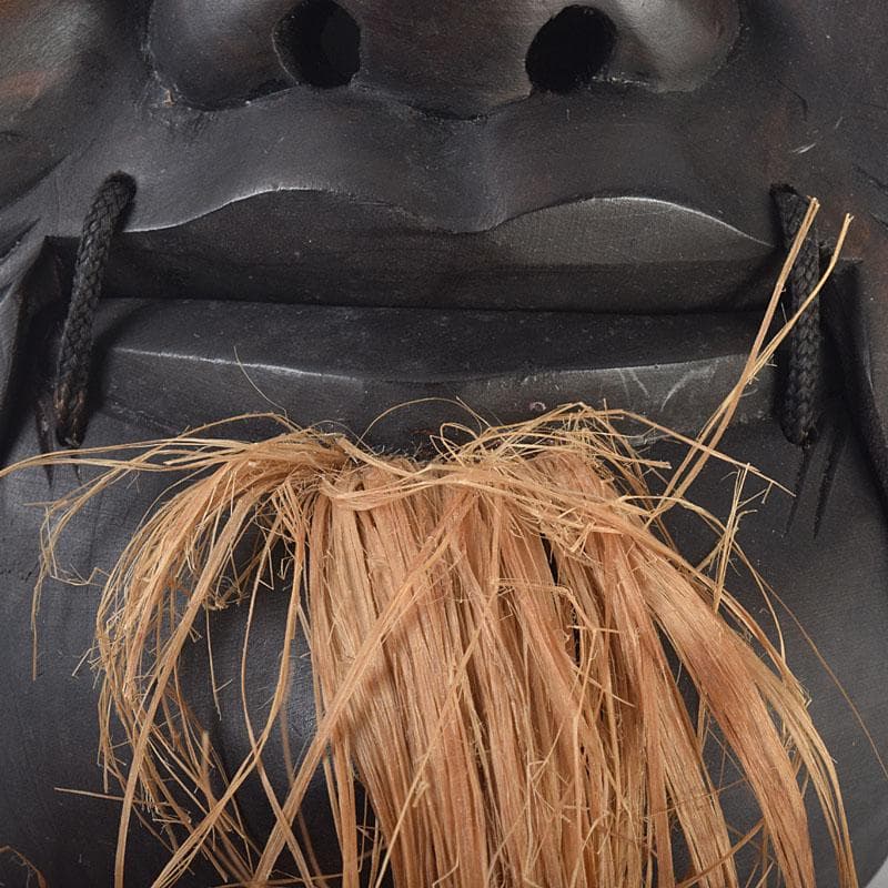 能面 能楽 雅楽 木彫 黒色尉 お面 在銘 時代箱 V R8891 TWS SBS