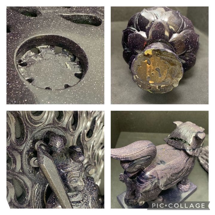 紫金石 知恵の象徴 文殊菩薩 仏教美術 オブジェ 獅子