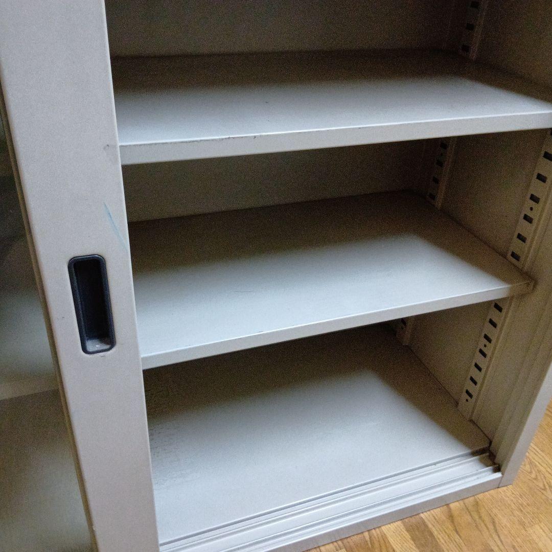 コクヨ キャビネットスライド式扉 グレー 汚れ有り 88×120×40cm