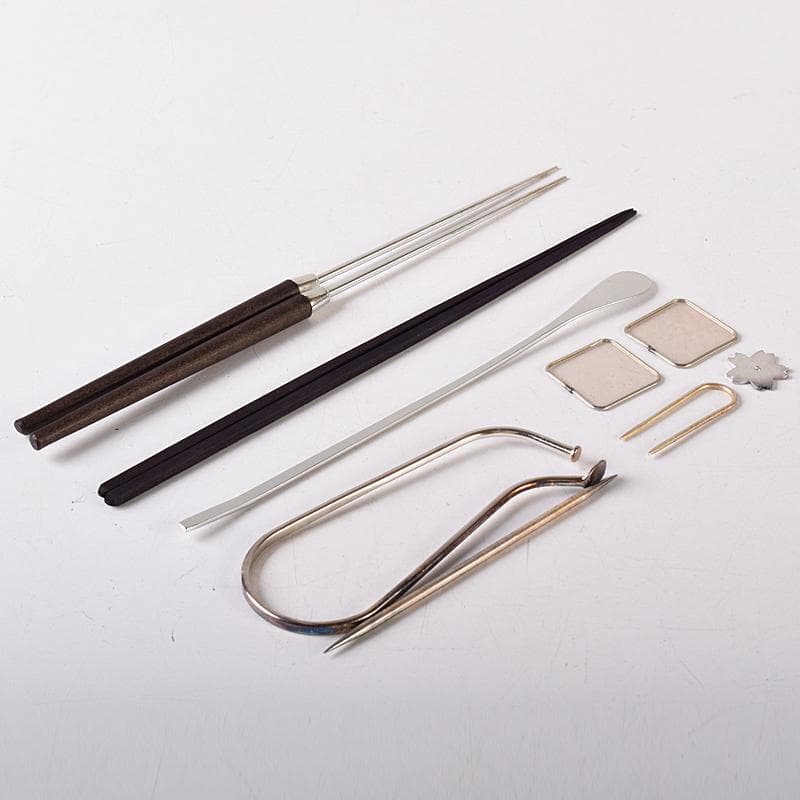 香道具　七つ道具　火筋　香匙　銀葉挟など　八点　一式　V　R8413