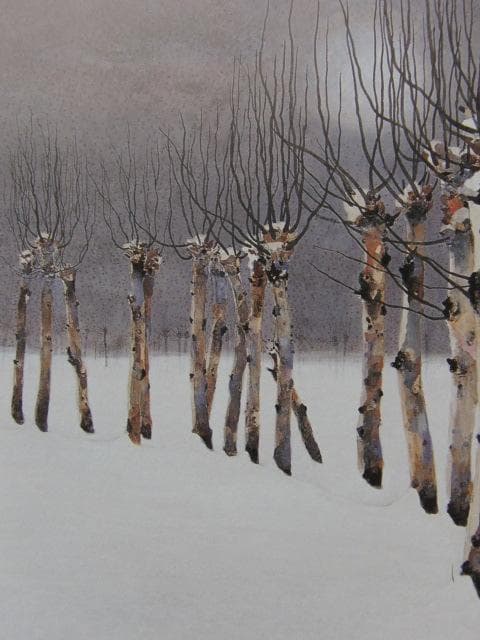 中根強司、【畦木（雪煙）】、希少な額装用画集より、新品額装付