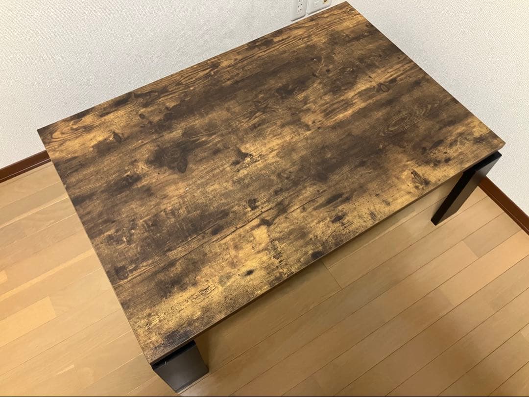 ニトリ　リビングこたつ　ヴィンテージ　掛・敷ふとんセット 長方形リビングこたつ + 掛布団セット (LS01 8060 WW/RB2510 正方形 IV