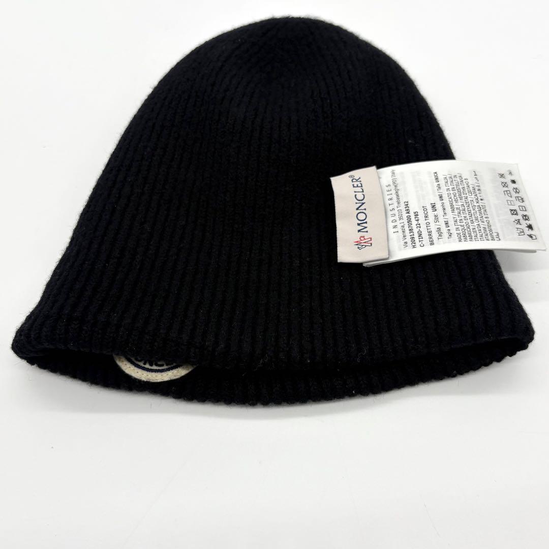 近年モデル MONCLER ニット帽 マグリア ブラック ワッペン ブラック系