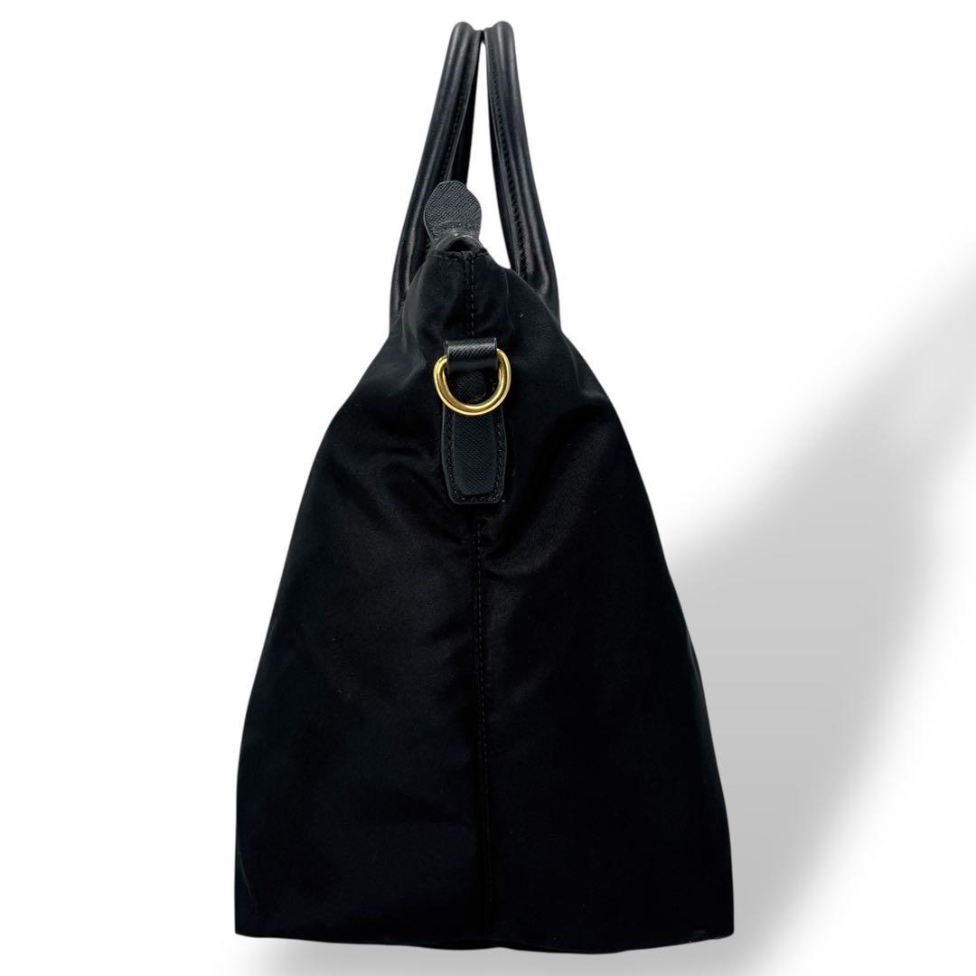 美品　プラダ　2way ショルダーバッグ　三角ロゴ　ハンドバッグ　ナイロン　黒