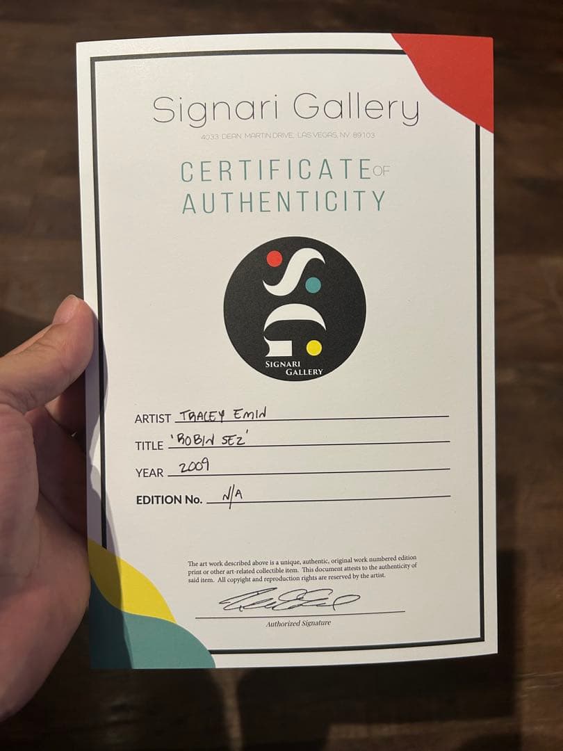Tracey Emin トレイシー・エミン　リトグラフ【証明書付】
