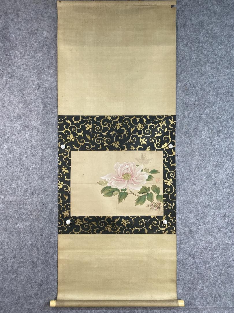 o*m様 橋本雅邦 勝園 牡丹図 天籟蔵 埼玉県 明治 大正 狩野派 日本美術