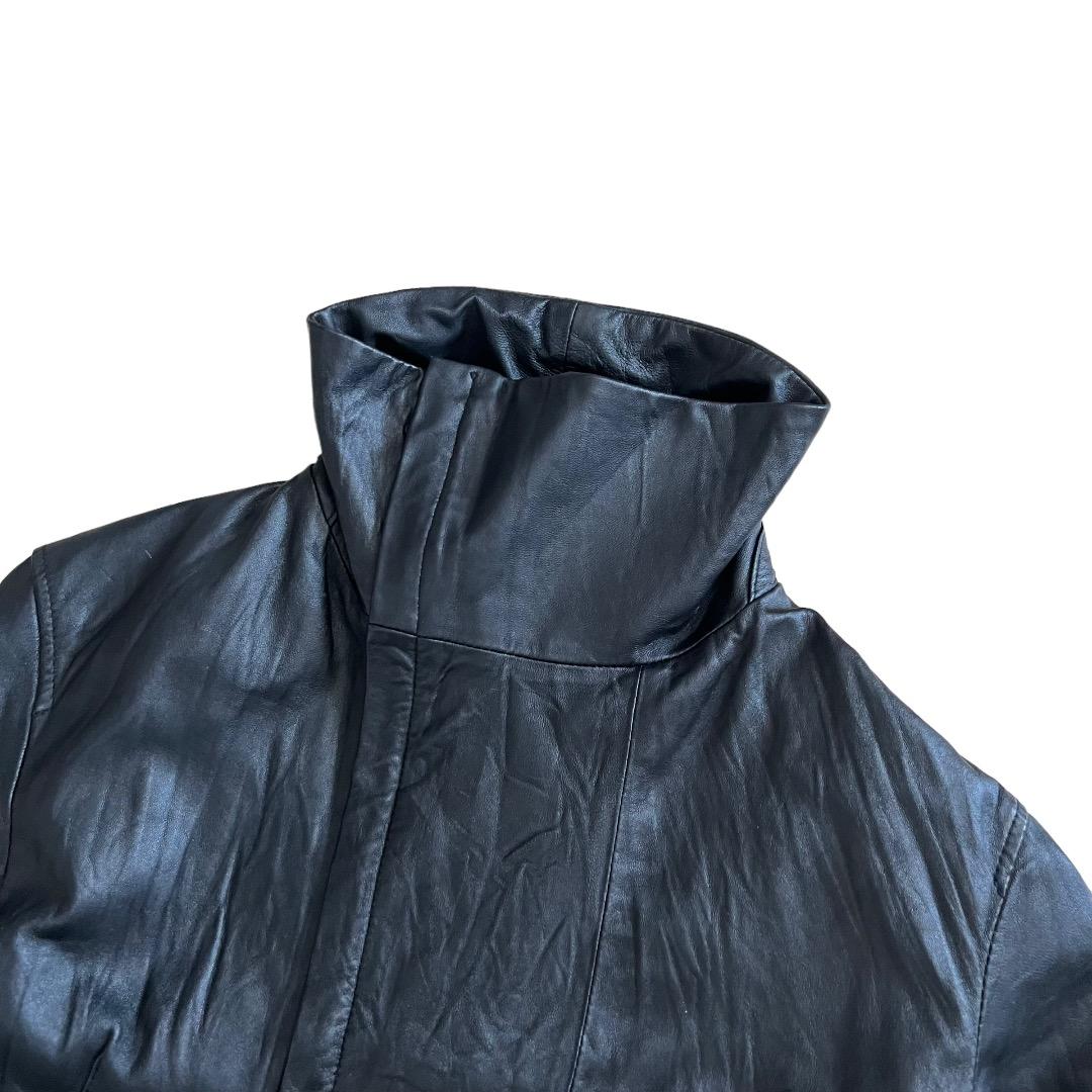 激レア品】00s Y2K スーパー ハイネック モード レザージャケット