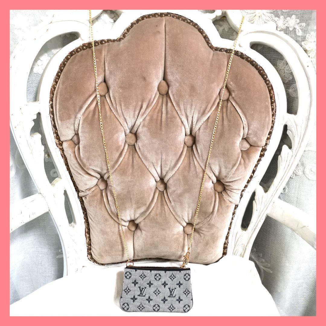 【美品】ルイヴィトン モノグラムミニポシェットM92238キーケース新品チェーン