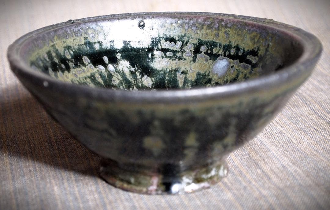 人気作家☆加地学【師：森岡成好】☆窯変（天目）黒茶碗A