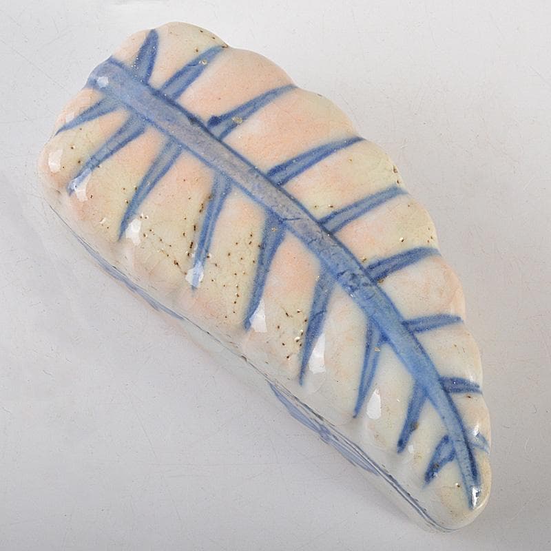 中国　古染付　一葉香合　時代箱　M　R7144