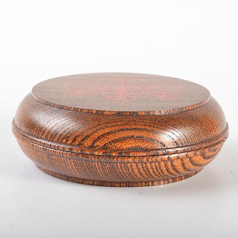 茶道具　漆工芸師　川端近左作　太閤桐絵欅拭漆香合　共箱　V　R6797