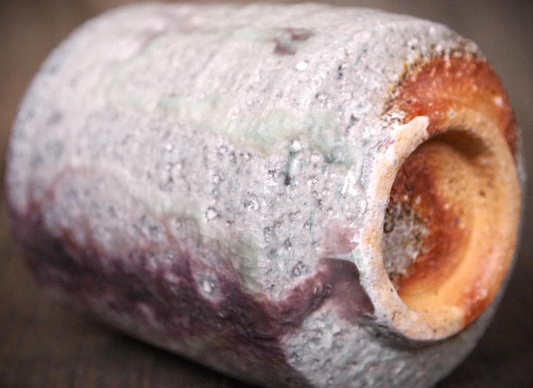 人気作家☆高橋燎☆信楽【窯変】焼き締め湯のみ☆トレインキルン薪窯