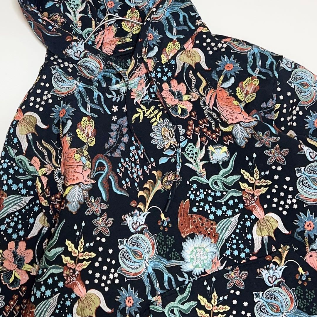 廃盤品 ZARA ジャガード パーカー 花柄 うさぎ