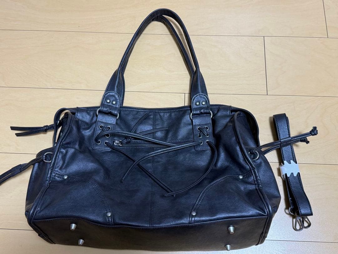 バッグ FANCY CLUB belted washed leather bag