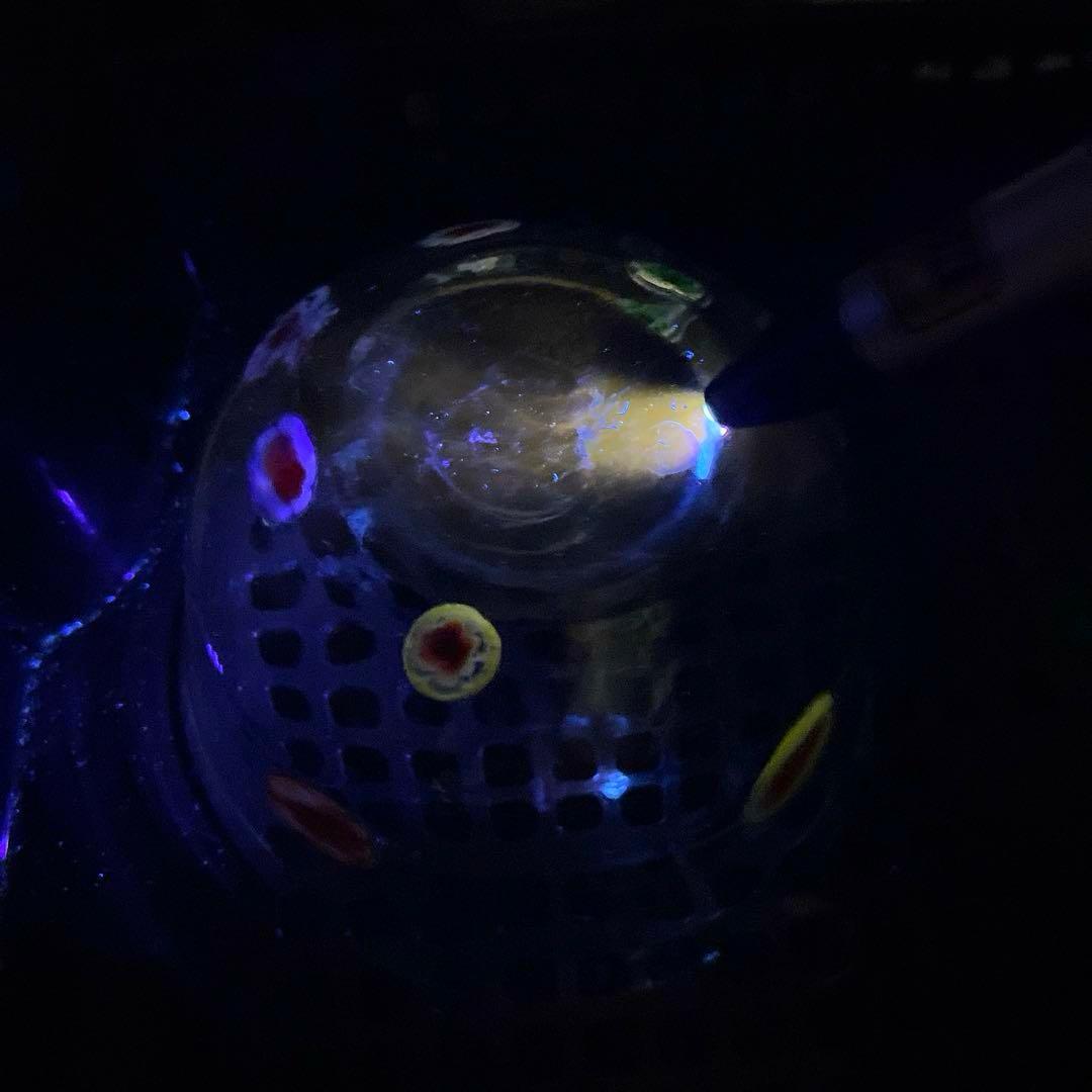 骨董 時代ガラス 超希少 花象嵌 反り口碗型 氷鉢 氷コップ 1