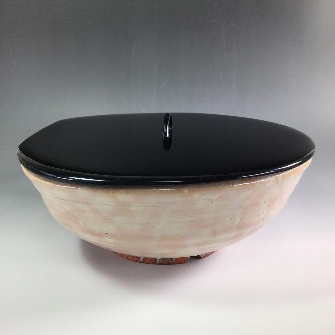 N753水指『高取焼』『十一代静山造』『表千家堀内宗完箱書』共箱茶道具