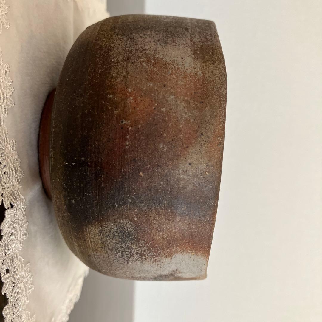 柴岡守作　備前焼　茶碗　共箱　略歴付　茶道具