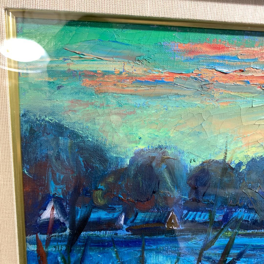 肉筆大仏殿遠望作者名読めない油絵絵画額装