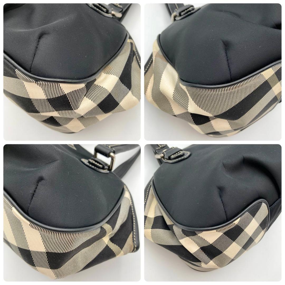 コーラの泡✨ バーバリーブルーレーベル ハンドバッグ 黒×ノバチェック