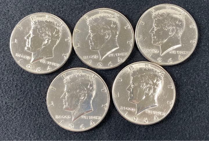 1964年 ケネディハーフダラー 5枚セット