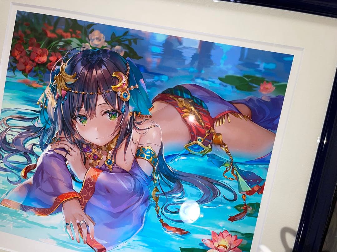 ももこ 蓮の踊り子 版画 アールビバン ミクスドメディア