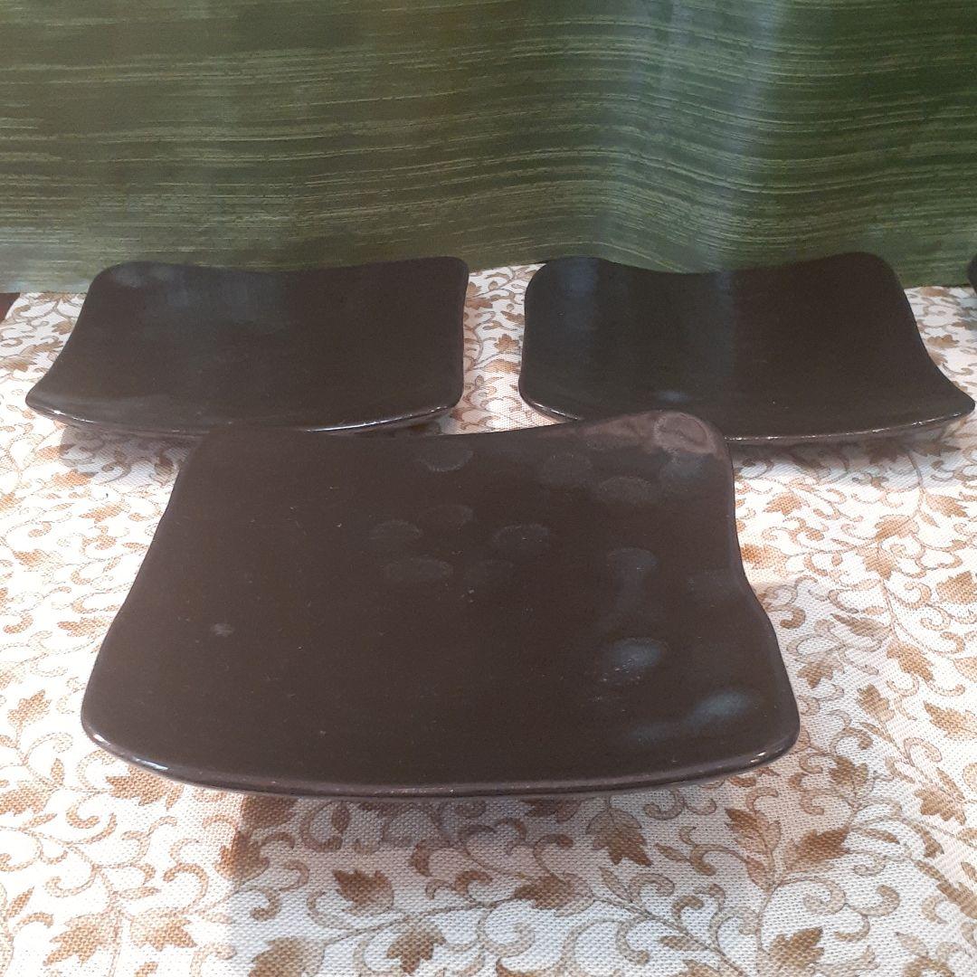 希少❤️加藤  仁   作  油滴天目釉銘々皿‼️