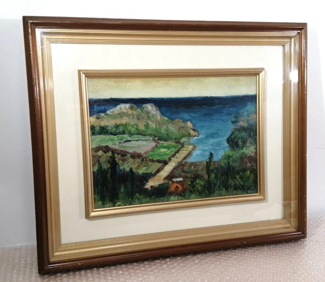 傑作 酒井良太郎 F4号 『外房風景』油彩 油絵 絵画 千葉県 房総半島