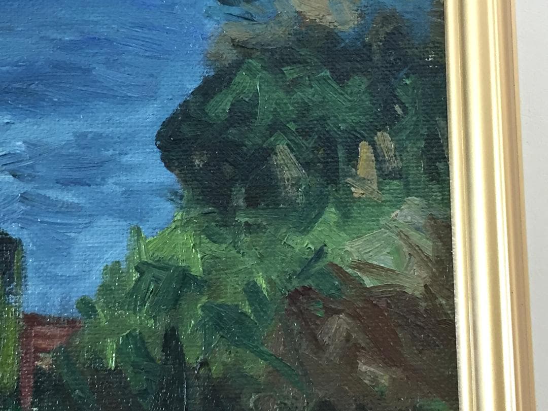 傑作 酒井良太郎 F4号 『外房風景』油彩 油絵 絵画 千葉県 房総半島