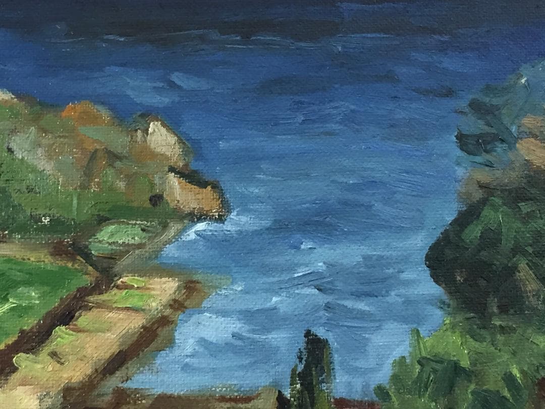 傑作 酒井良太郎 F4号 『外房風景』油彩 油絵 絵画 千葉県 房総半島