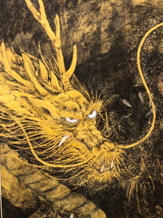 龍図　竹和紙顔彩印刷