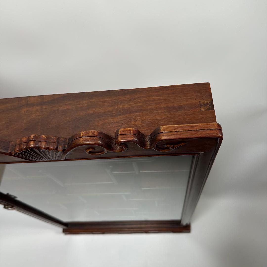 飾り棚 唐木 中国 古美術 アンティーク ビンテージ 鏡 壁掛け