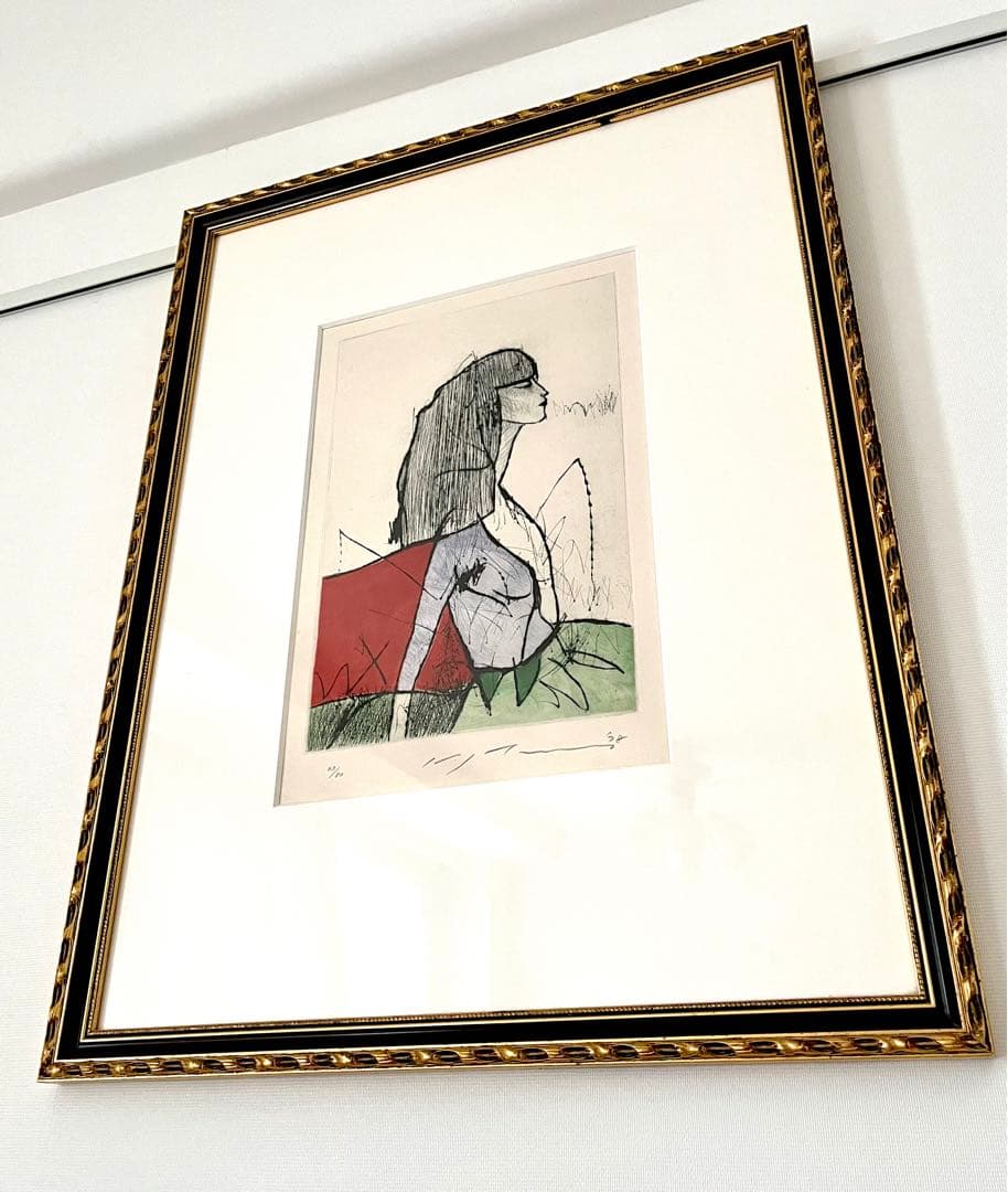 池田満寿夫 SAYOKOの肖像 カラー銅版 サイン入り 池田満寿夫 絵画