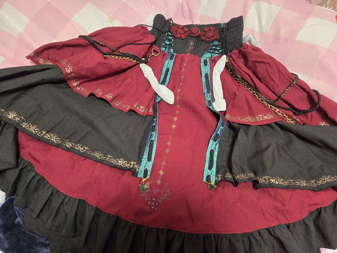 ozz☆ozz on☆赤黒フリルスカート☆ゴスロリ☆華ロリ☆チャイナ