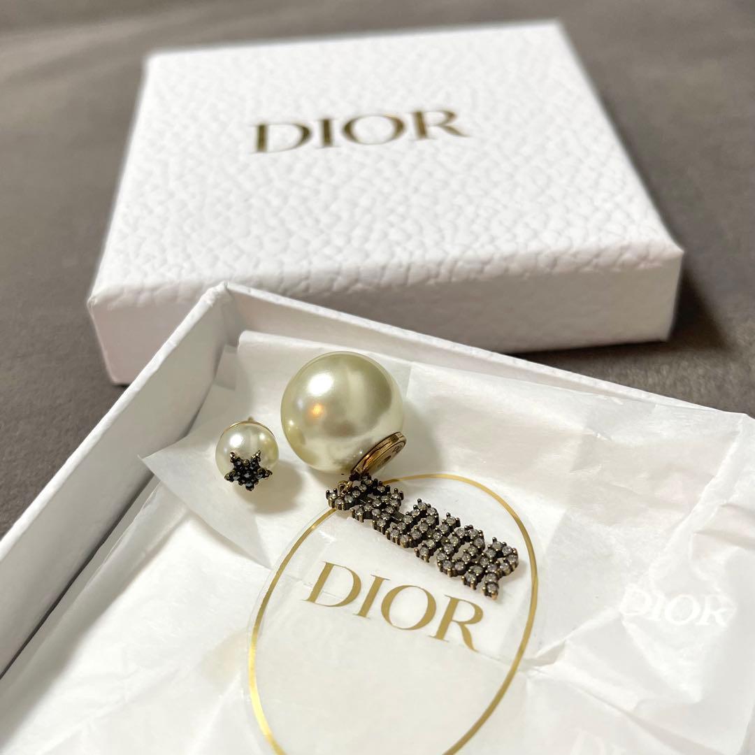 DIOR TRIBALES ピアス メタル・レジンパール・クリスタル