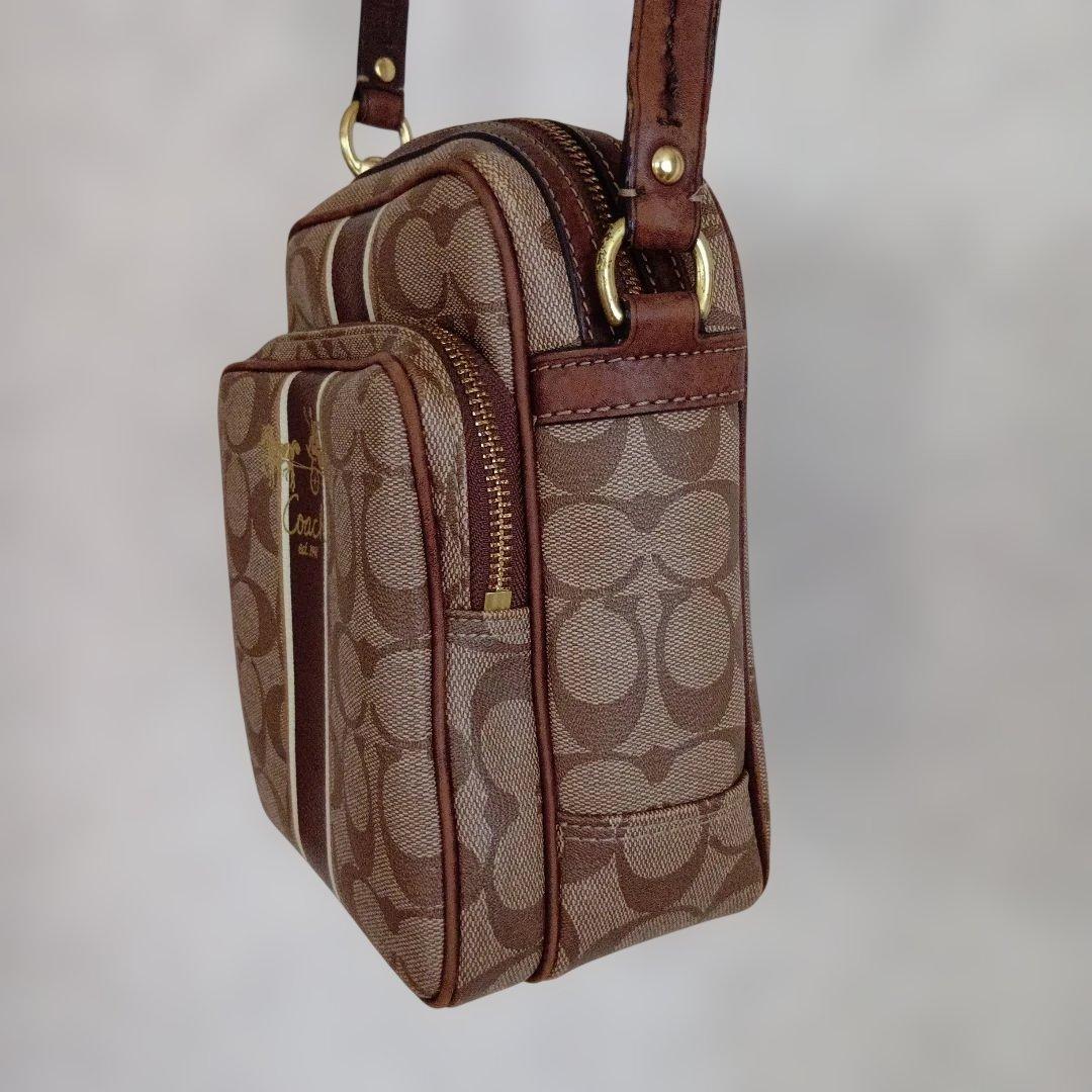 Coach ストライプデザイン ショルダーバッグ