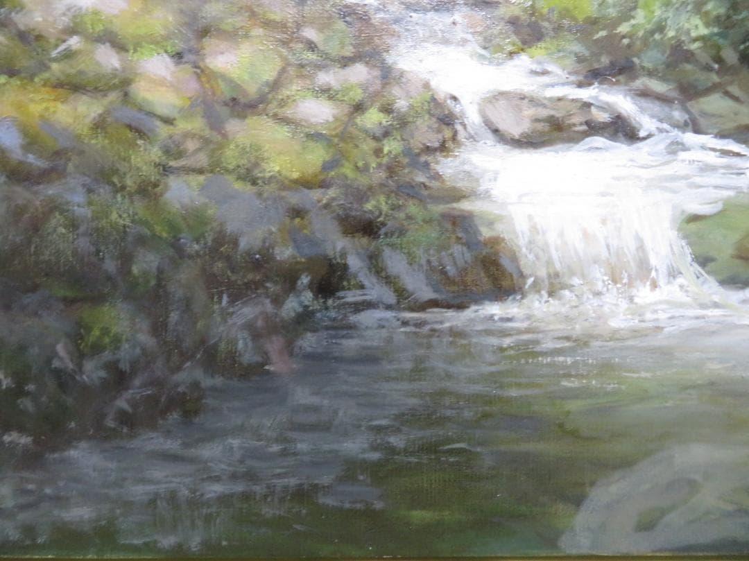 ◆  初夏の渓谷（仮題）　「H.Shimohira」　油彩　F10号   ◆