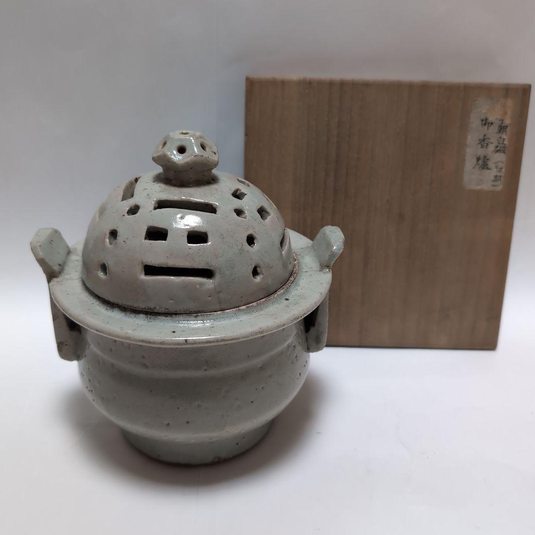 【骨董品】李朝？白磁香炉 李朝 白磁香炉 朝鮮美術 骨董品 アンティーク