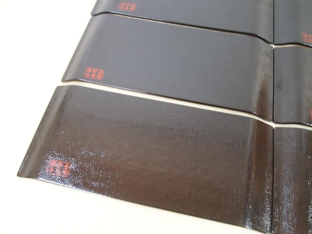 良品】根来塗 金剛堅地請合 味のある角盆 6客 角