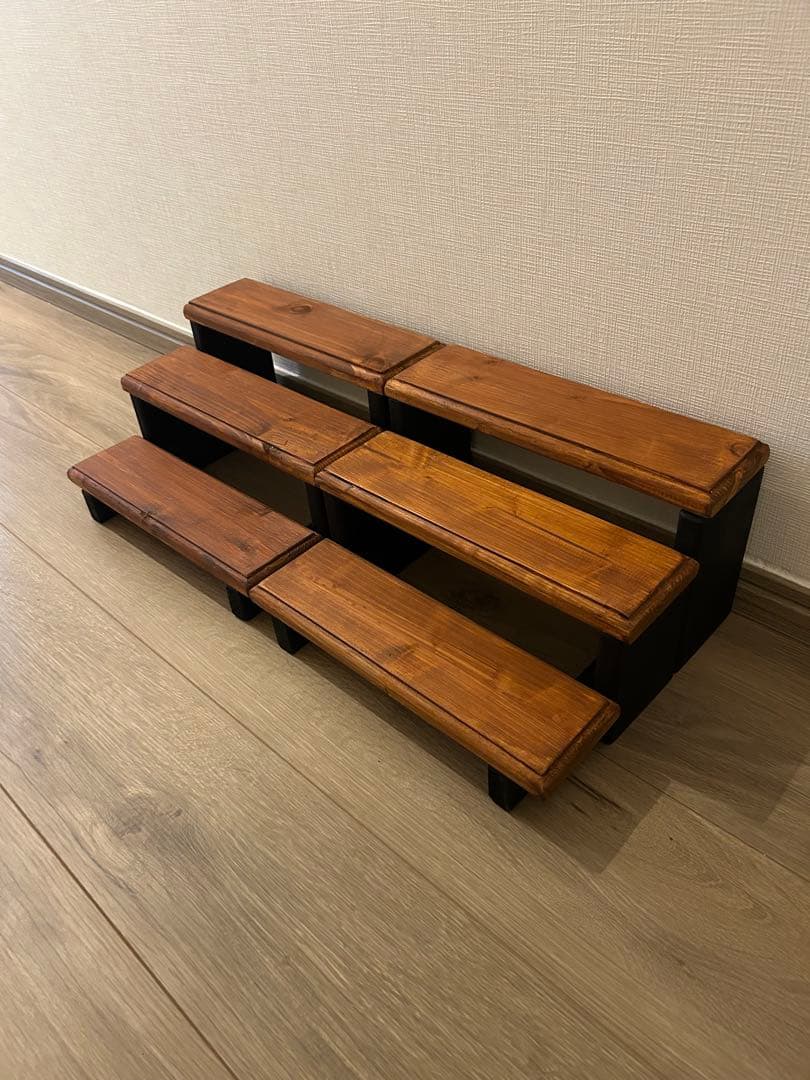 SO　ウッドプランター3段シェルフ　メープル✖️ブラック　30cm 6セット SO ウッドプランター3段シェルフ メープル✖️ブラック 30cm 6セット