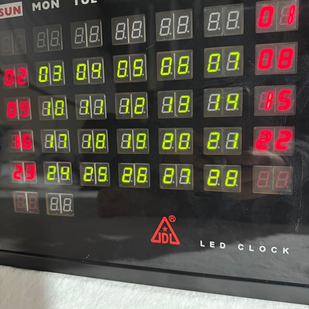 希少 廃盤 JDL LED CLOCK 壁掛 時計 カレンダー デジタル 通電○
