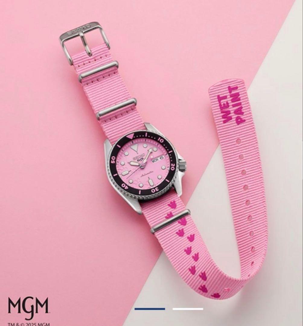 新品 保証書付き セイコー5スポーツ ピンクパンサー SBSA321