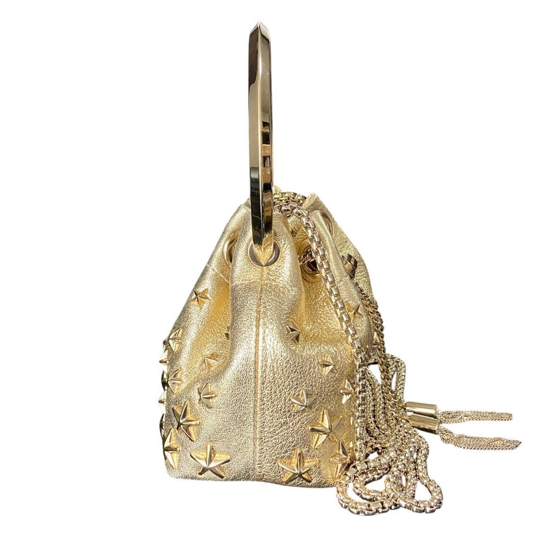 正規品 美品 ジミーチュウ バッグ ゴールド マイクロ ボンボン パーティー