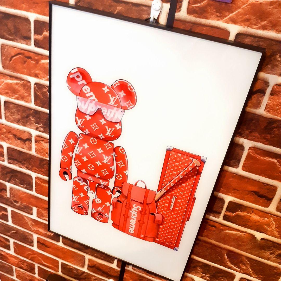 特殊ミラーアート ベアブリック Louis Vuitton Supreme Bearbrick