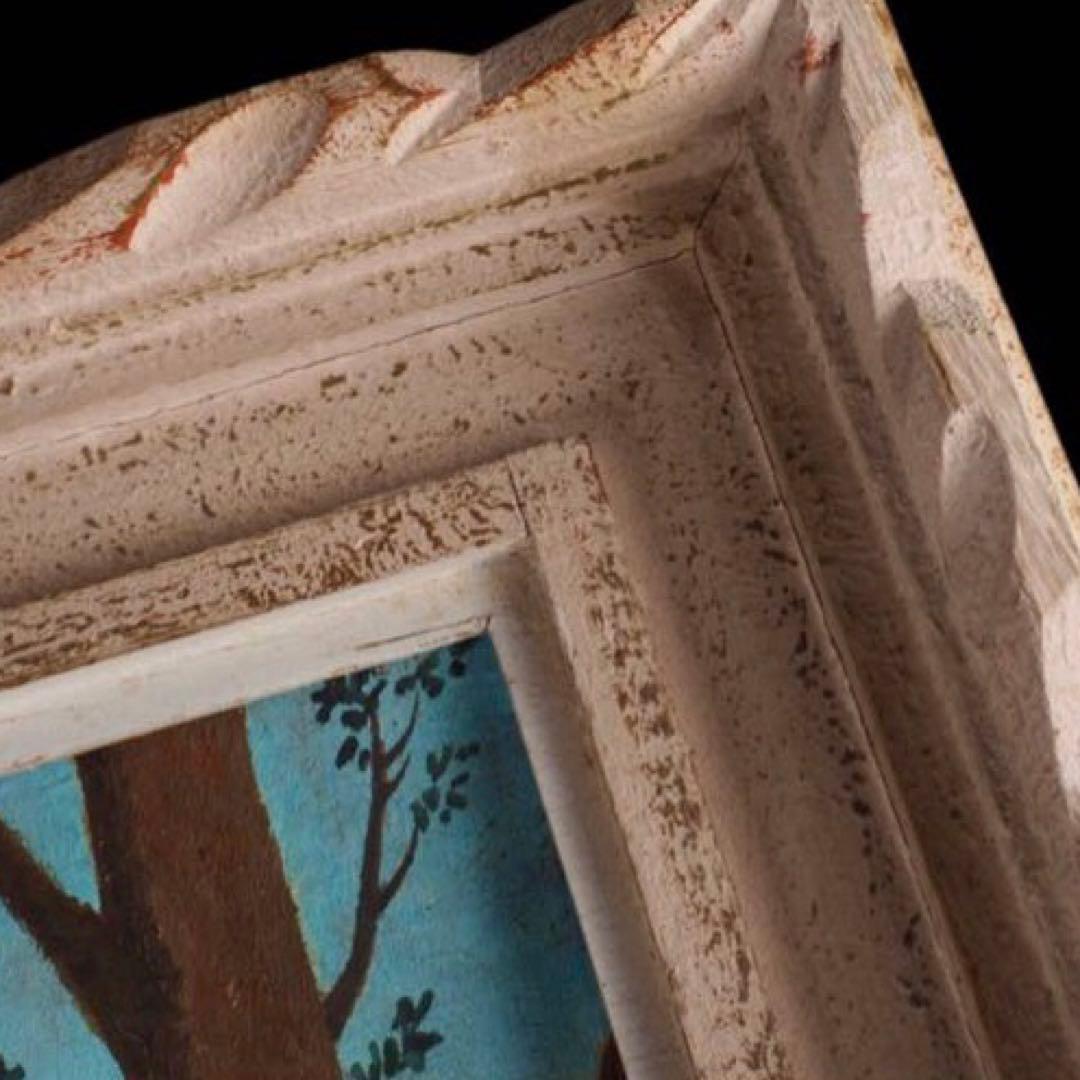 【模写】岡鹿之助「遊蝶花」油彩 54×62cm 文化勲章作家 送料込み