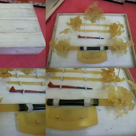 AKa4070時代簪櫛セット木箱付