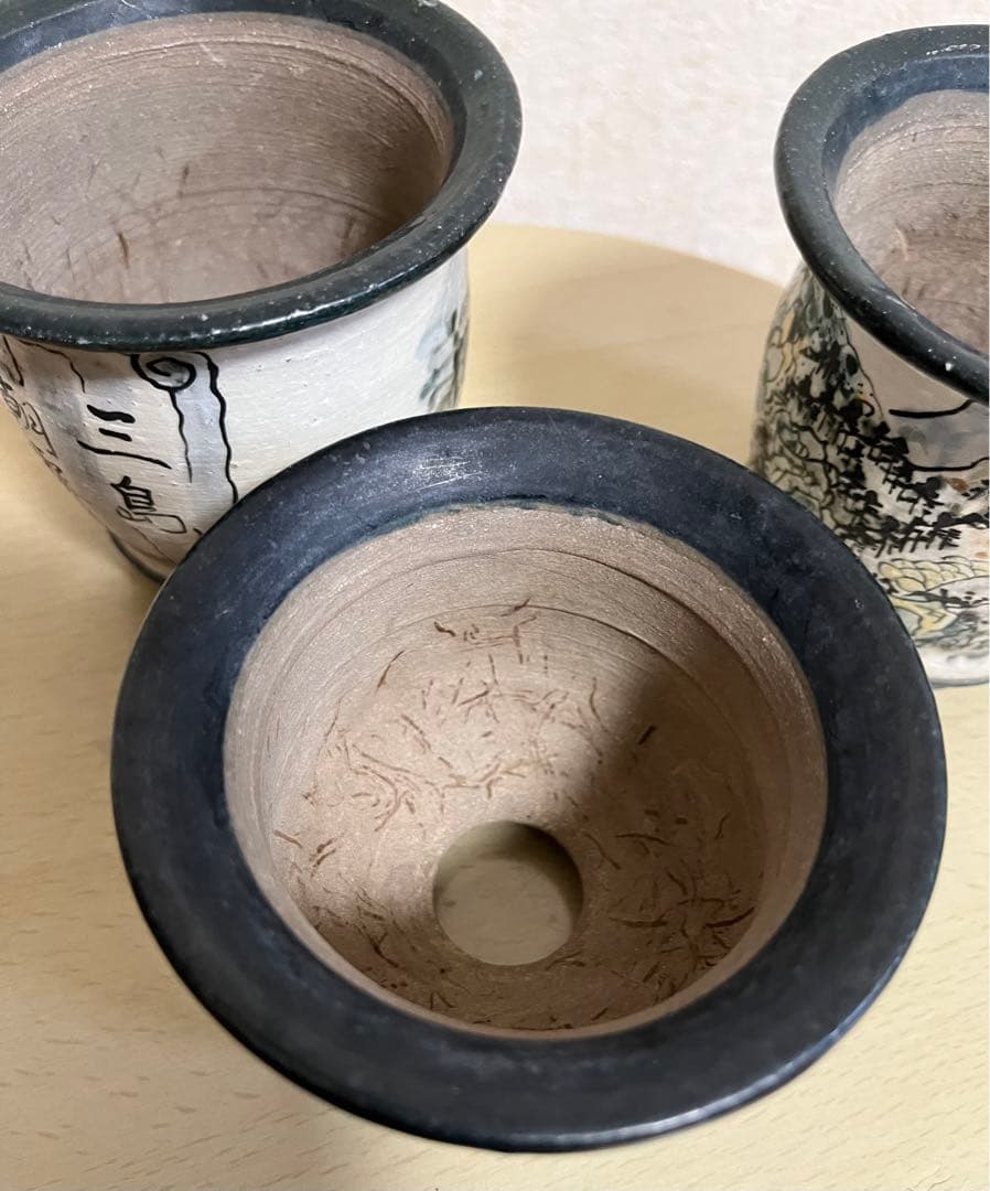 陶翠作 東海道五拾三次画 盆栽小鉢