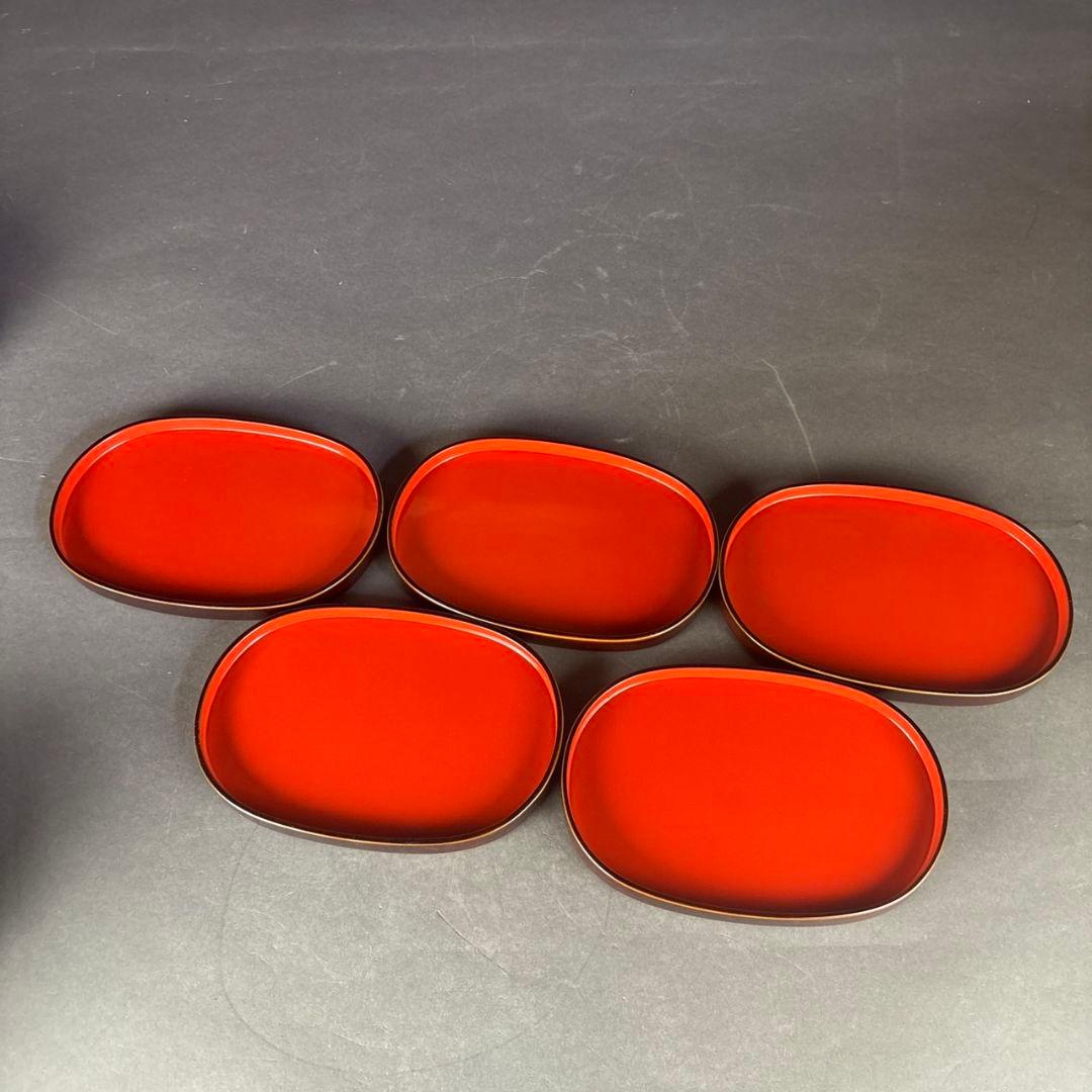 輪島塗　小判弁当箱　5点